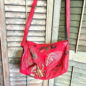 Vintage Purse Nas Bag Alentino Retro Red Funky - image 1